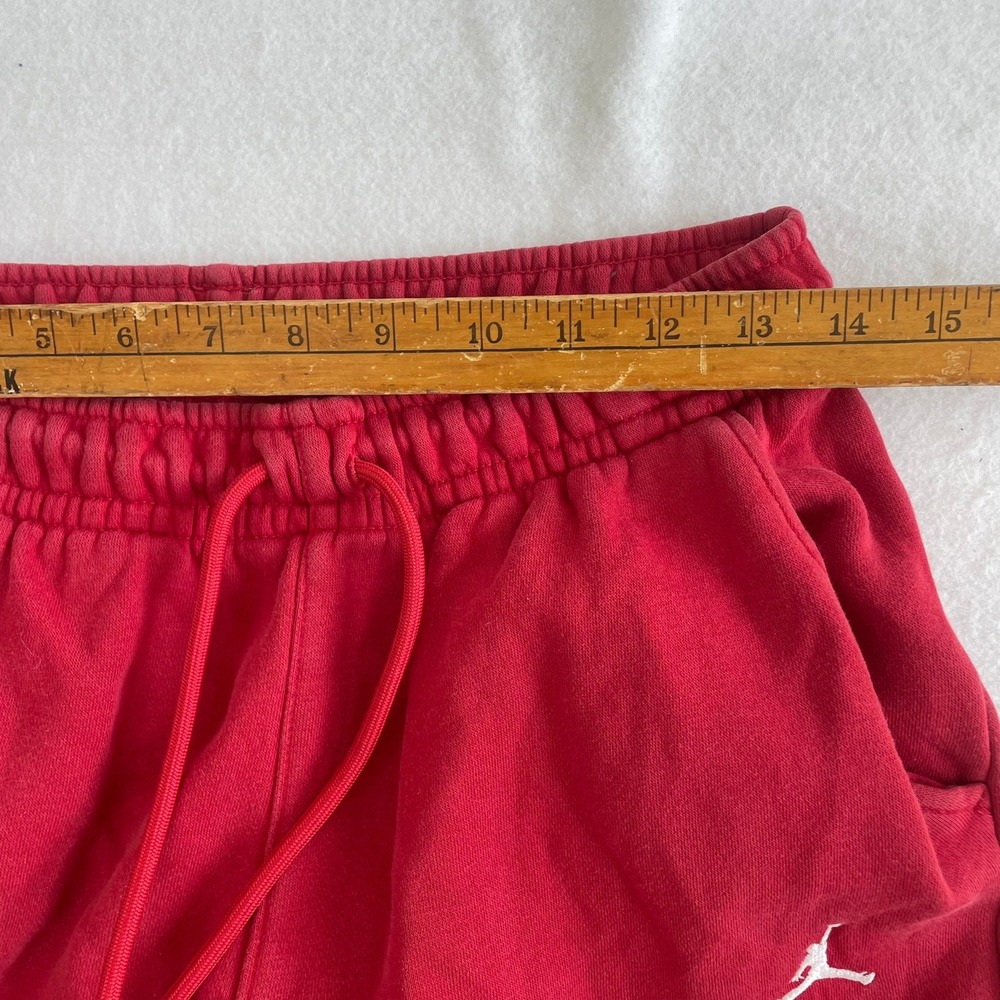 Jordan Sweatpants Mens Small Red Fleece Joggers Jumpman Logo Drawstring Waist - Picture 6 of 6